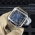 Cartier Santos acero inoxidable esfera azul marino automático