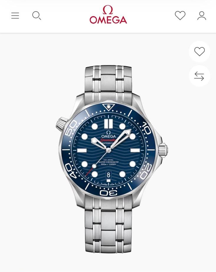 Omega Seamaster Diver 300M esfera azul olas