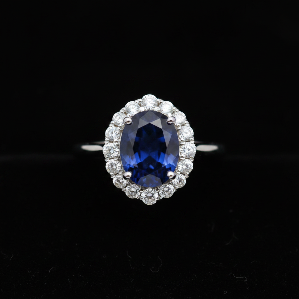Anillo Zafiro Halo