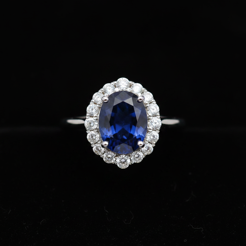 Anillo Zafiro Halo