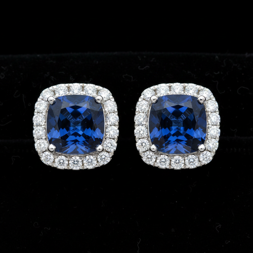 Aretes Zafiro Halo