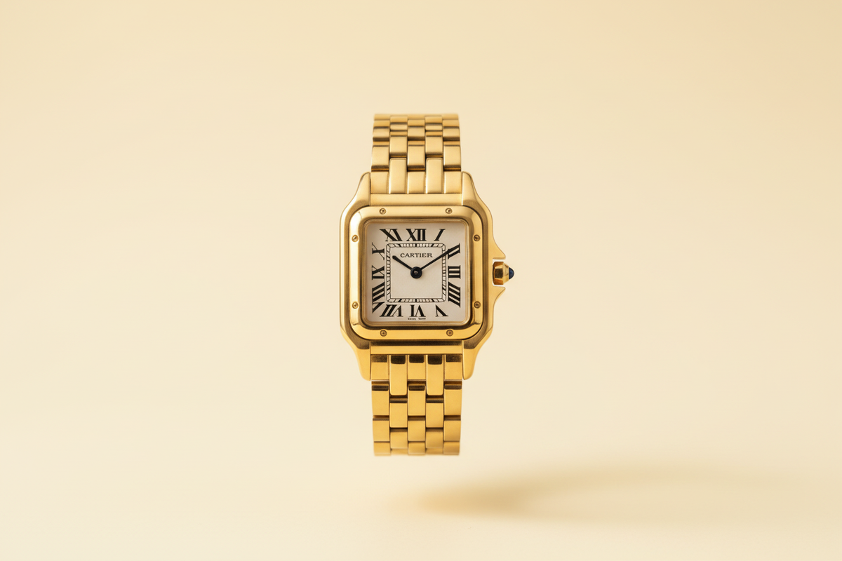 Cartier Panthère oro fondo crema