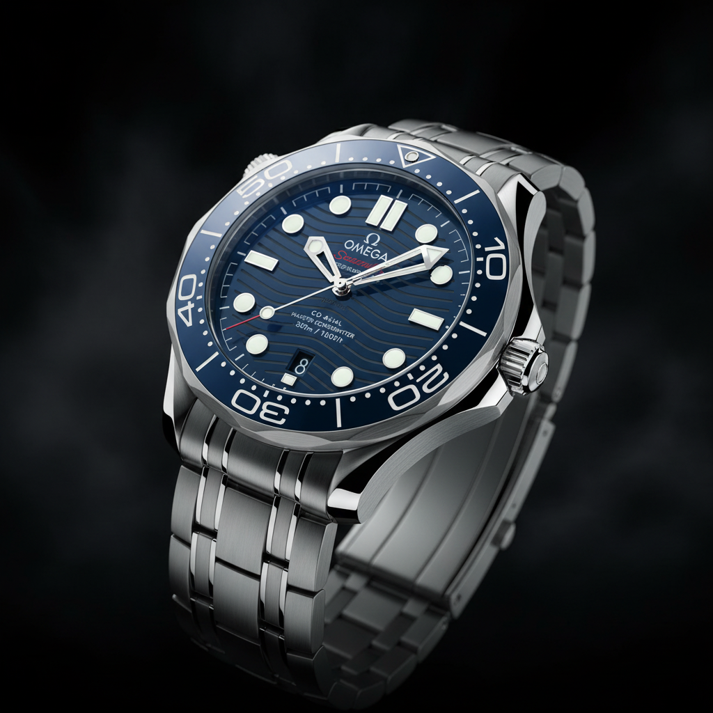 Omega Seamaster Diver 300M — Esfera Azul Olas