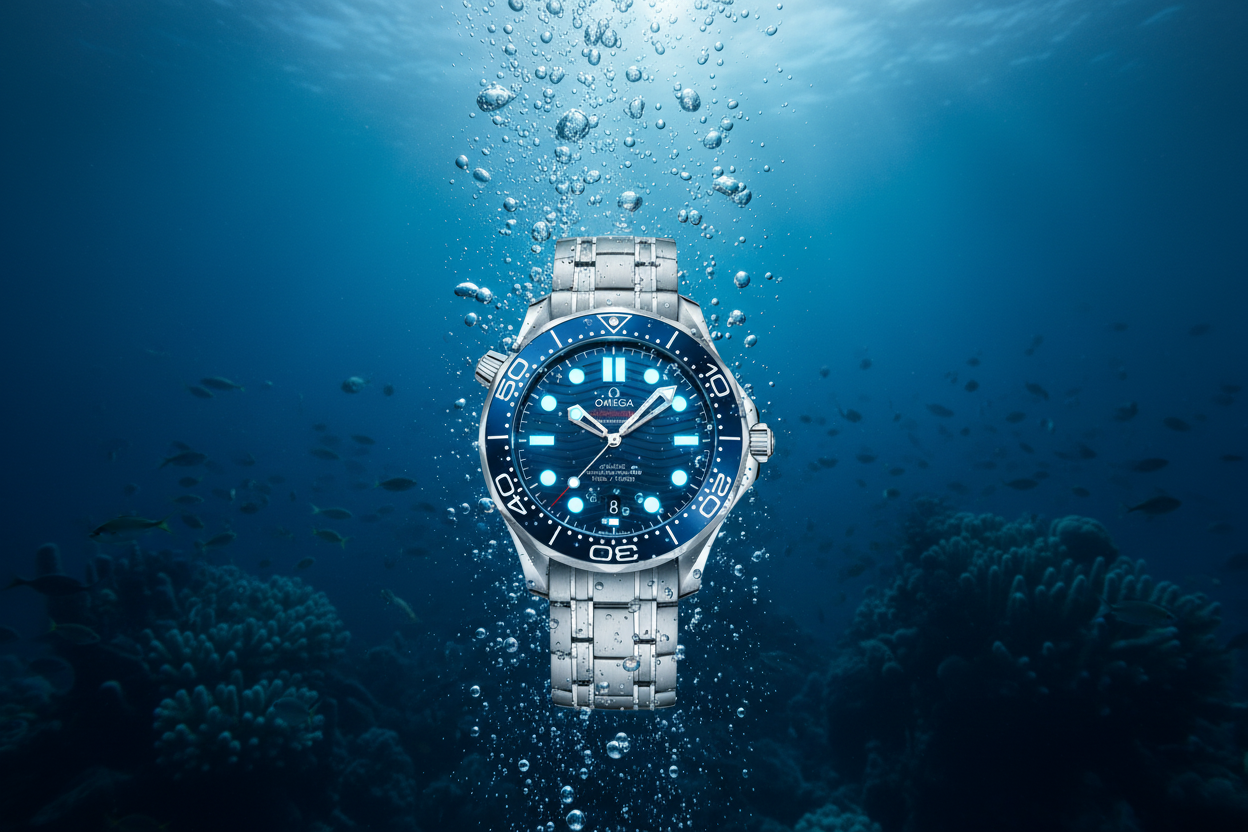 Omega Seamaster Diver 300M — Esfera Azul Olas