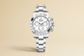 Rolex Daytona blanco fondo crema